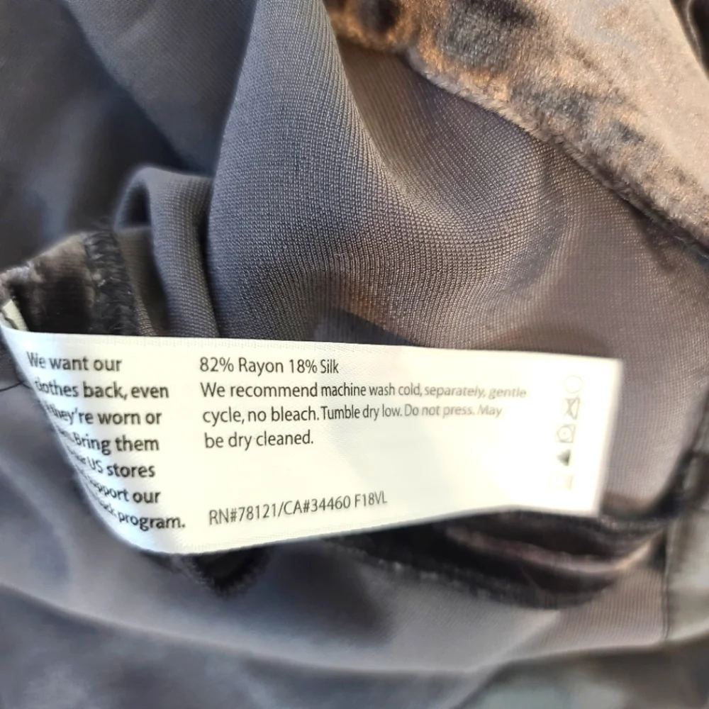 EILEEN FISHER Velvet Mock Neck Velour Tie Back Silk Blend Dress NWT Size… - Picture 8 of 9